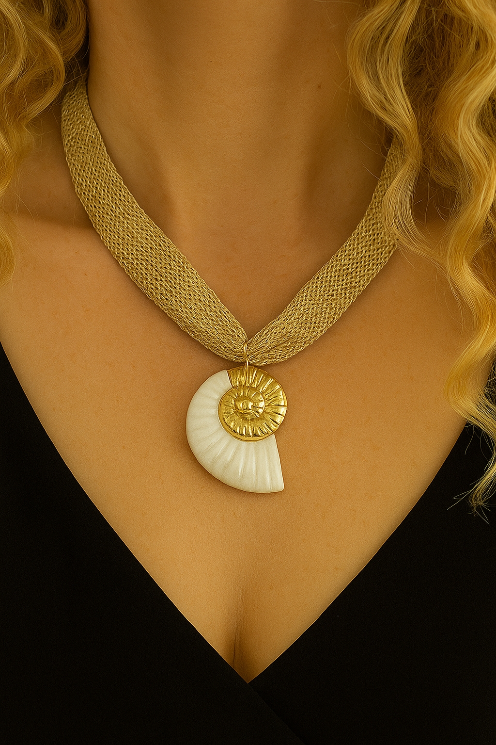 Le collier avec Pendentif, coquillage