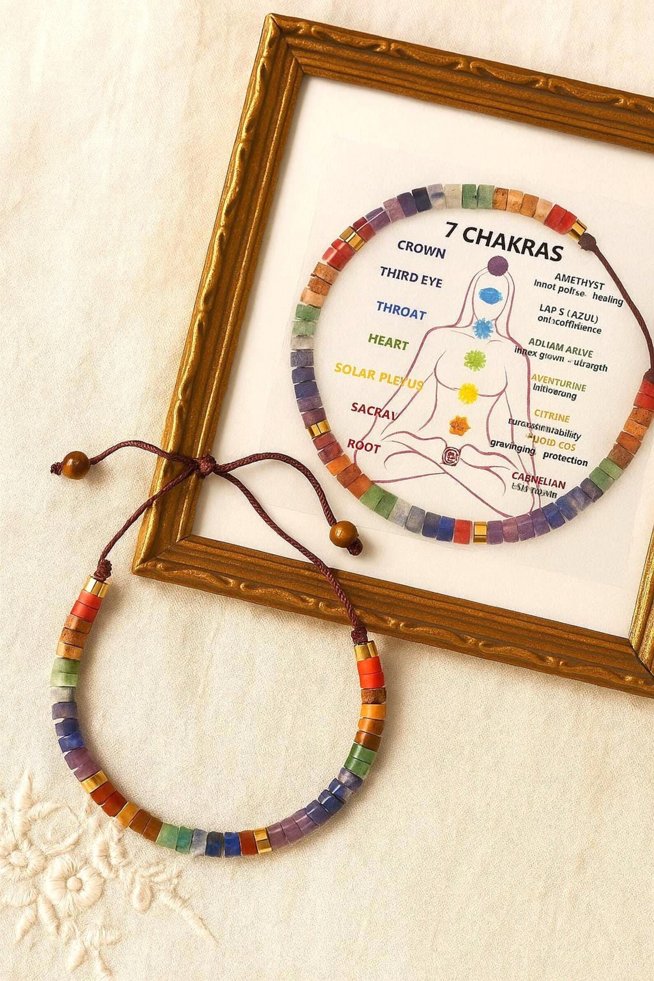 Le bracelet en pierres naturelles des sept chakras