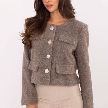 Veste élégante coupe courte et fausses poches