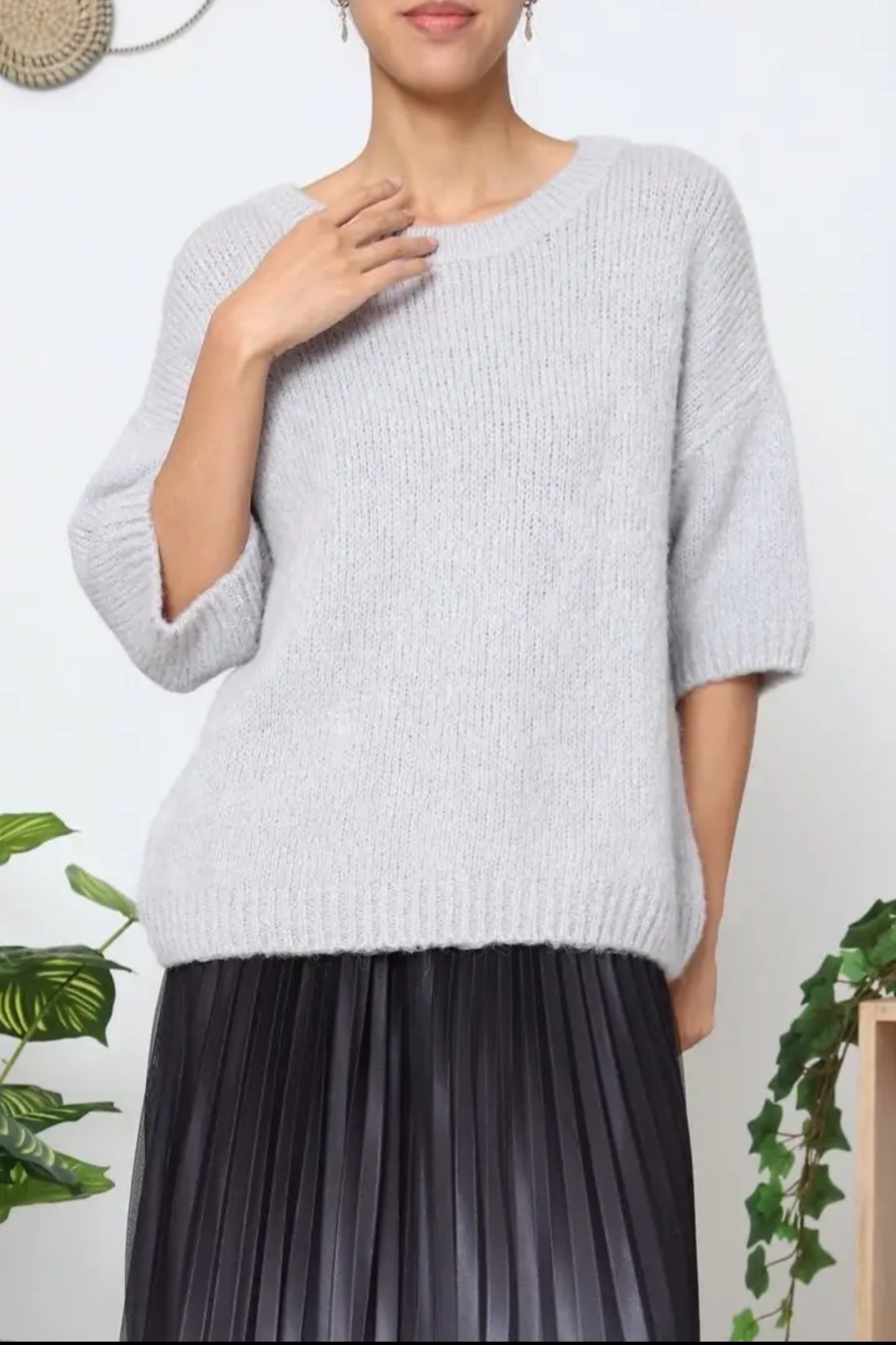 Pull doux manches courtes