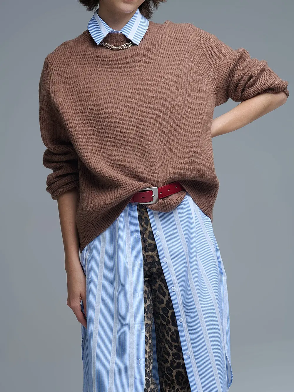 Pull en mailles côtelés