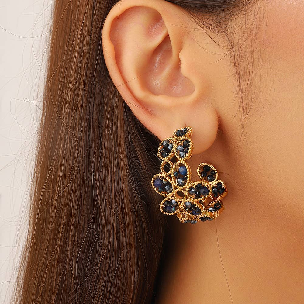 Les bijoux oreilles avec perles en cristal