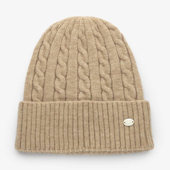 Bonnet tricoté torsade