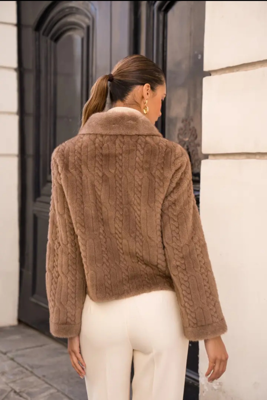Veste en fourrure synthétique fermeture zippée 
