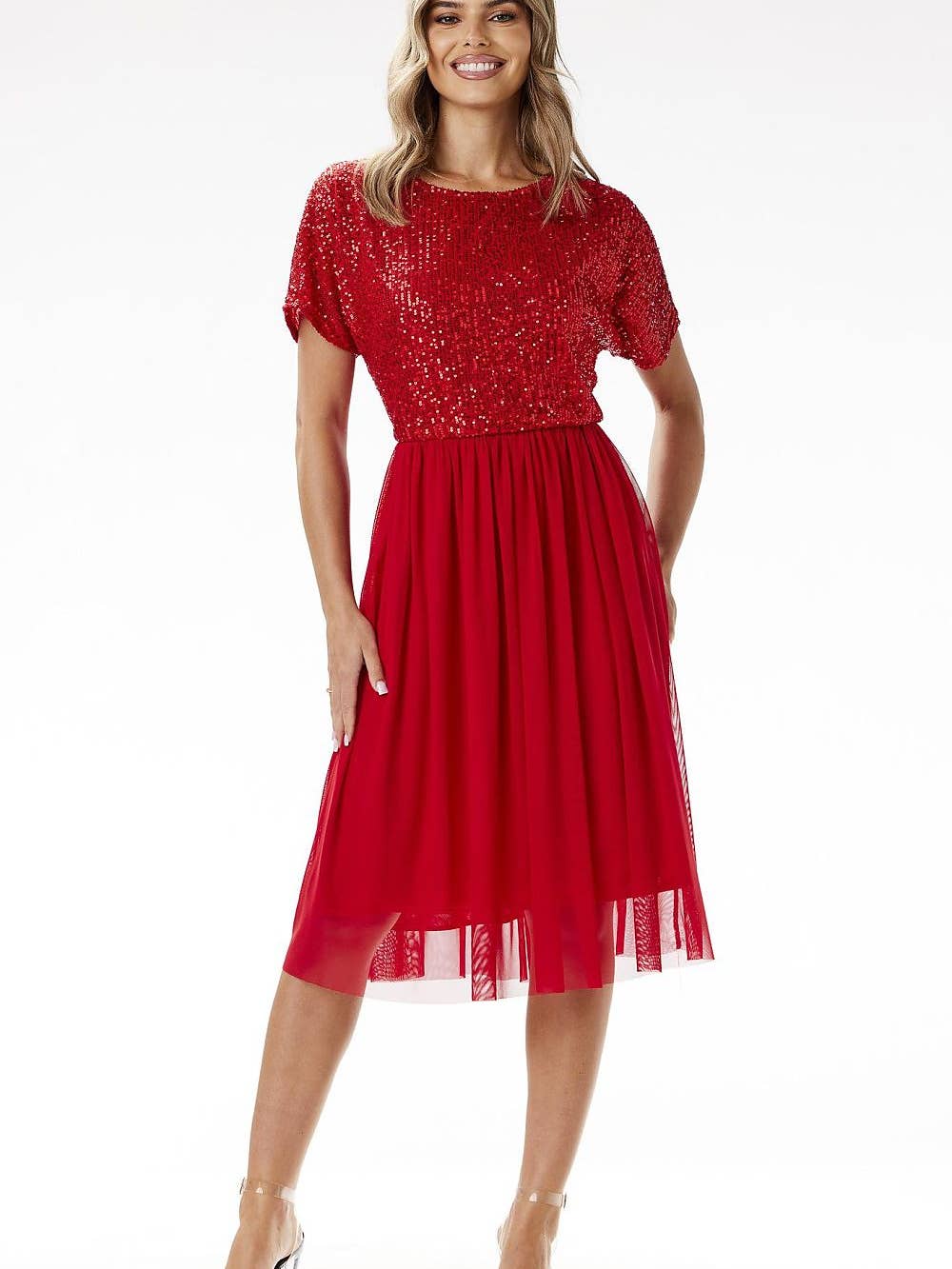 Robe de soirée paillettes et tulle