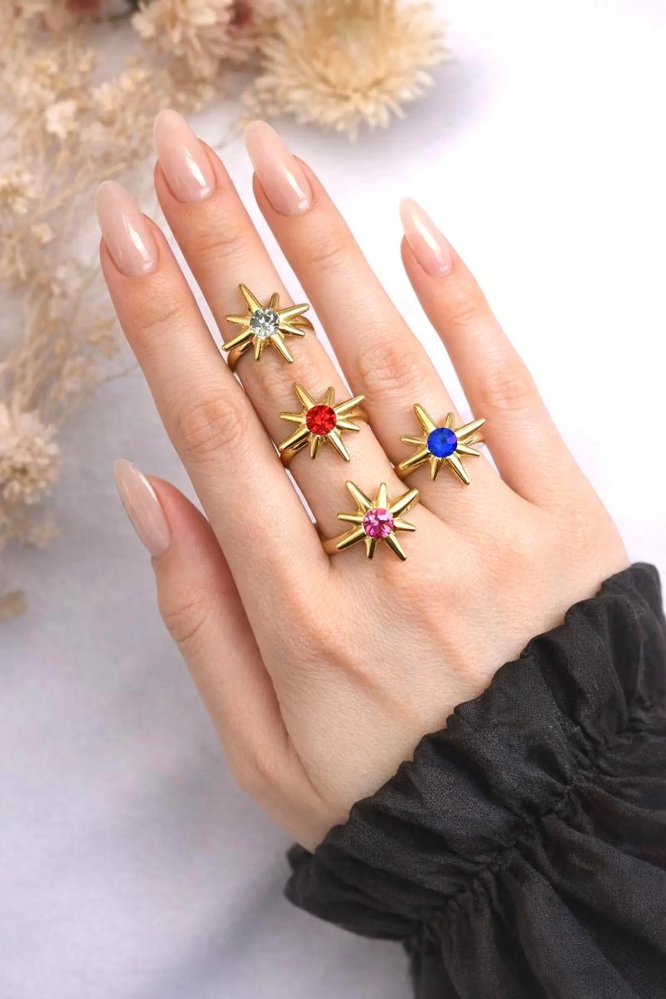 La bague avec un motif d’étoile polaire 