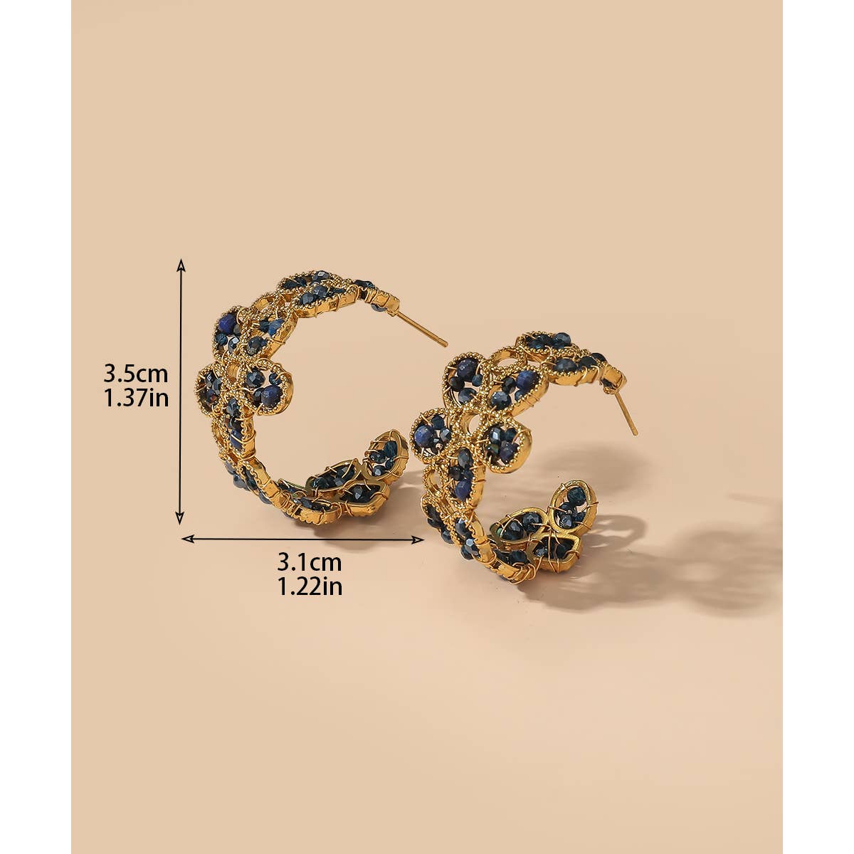 Les bijoux oreilles avec perles en cristal