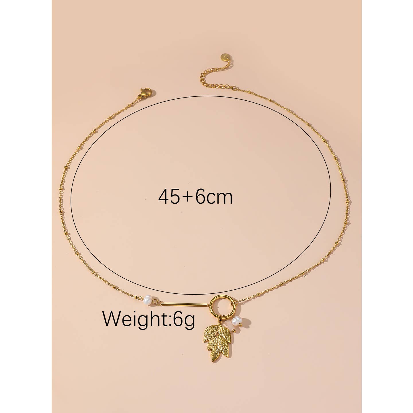 Collier feuille dorée