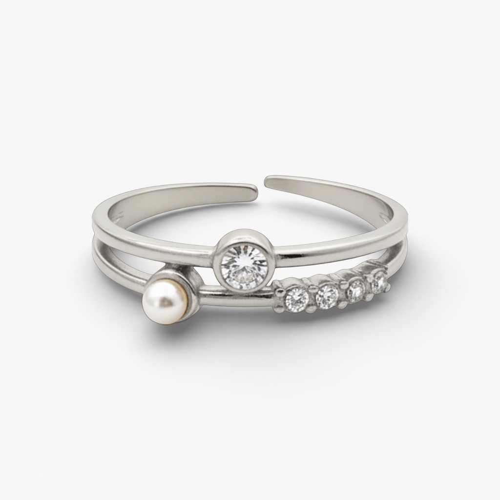 La bague or et blanc matériaux