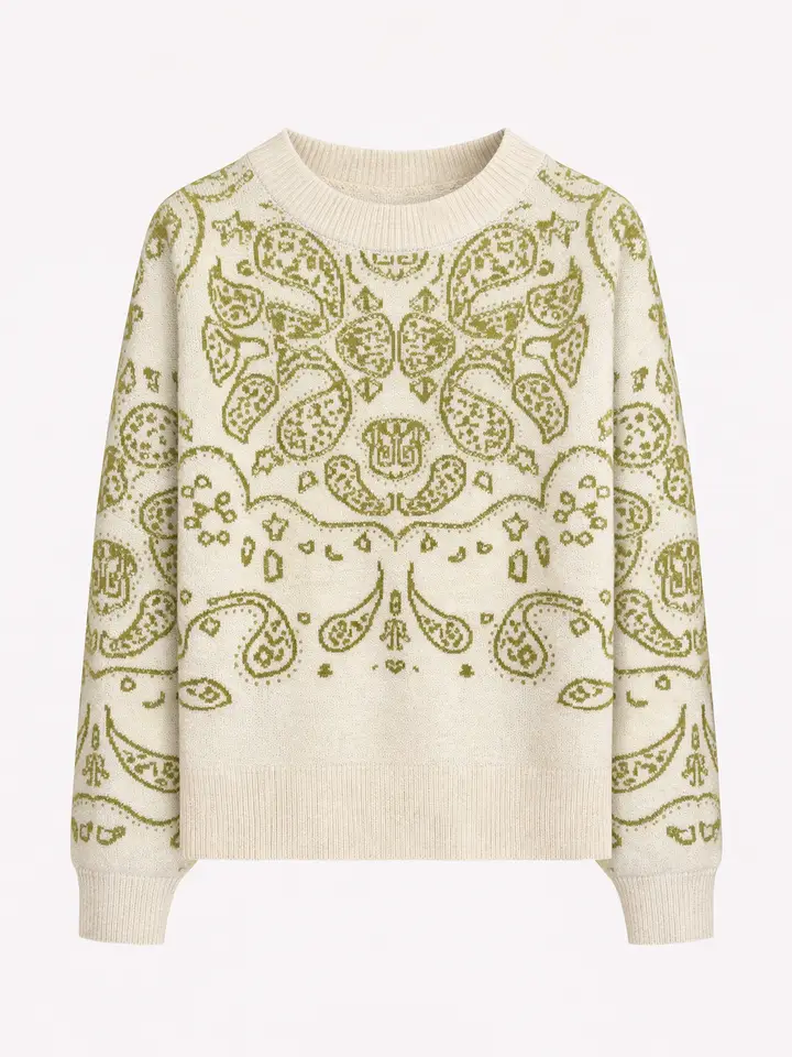 Pull en tricot à motif paisley