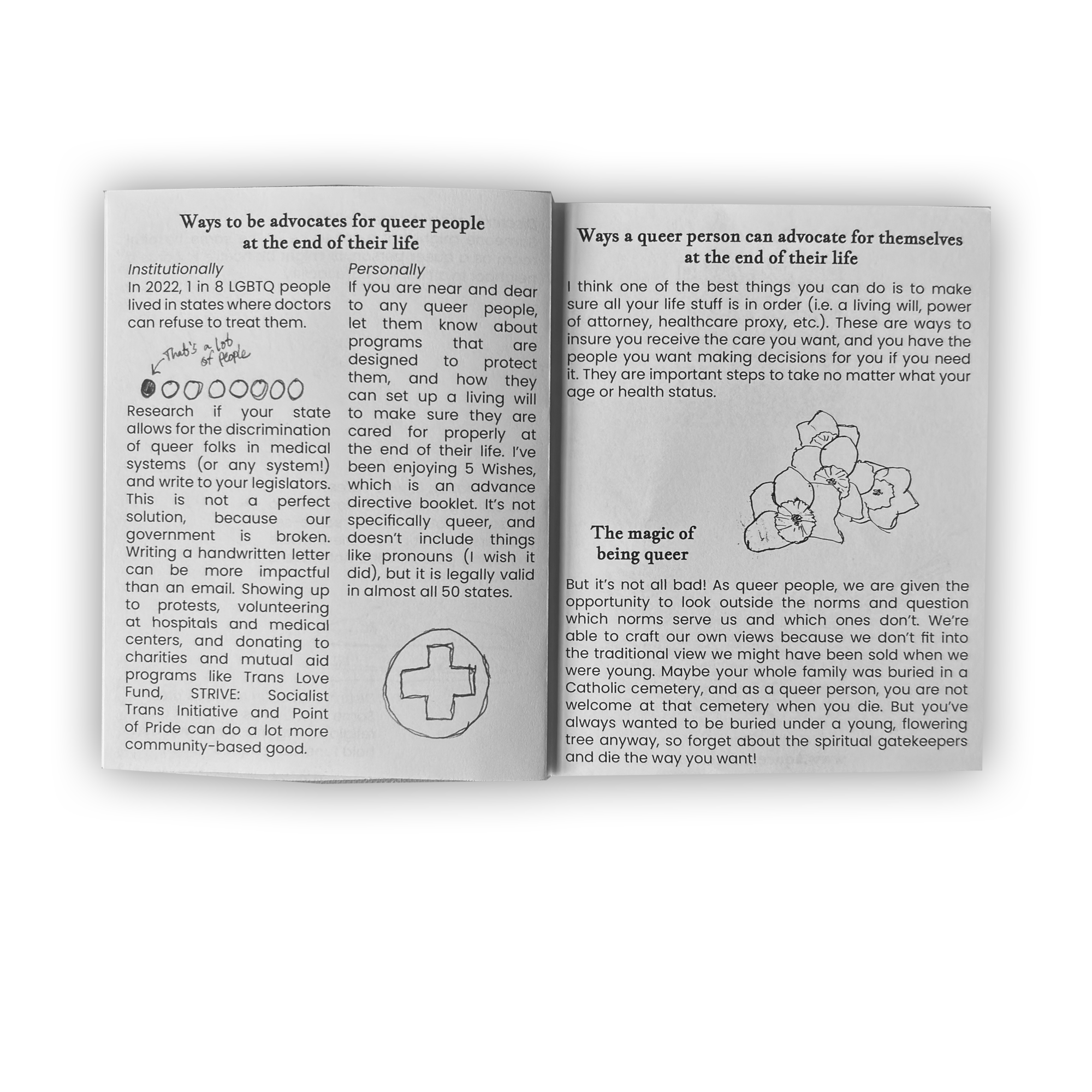 "Dying as a Queer Person" Physical Zine