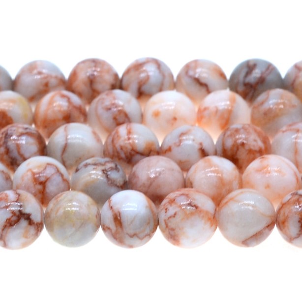 Carnelian, Red Line Jasper & Petrified Wood Jasper Antique Copper Lotus Flat Charm 8mm