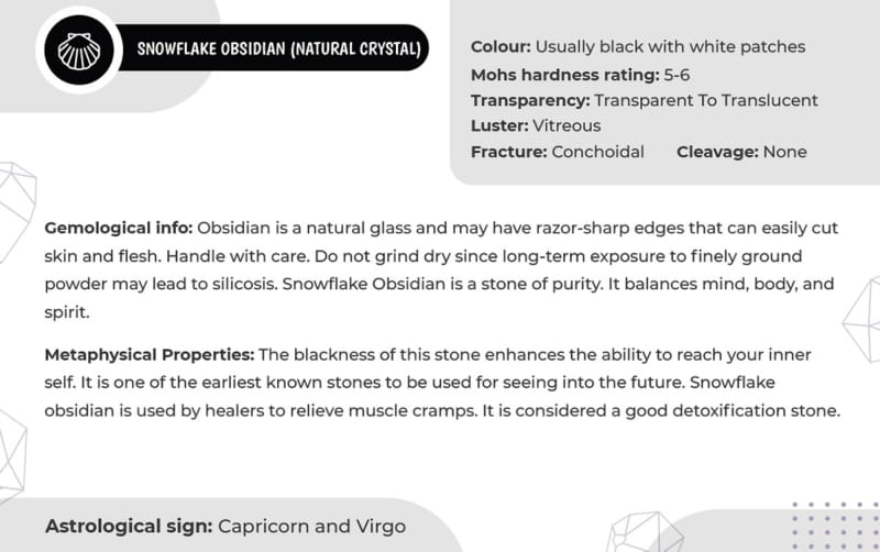 Snowflake Obsidian & Volcanic Lava Stone, Silver