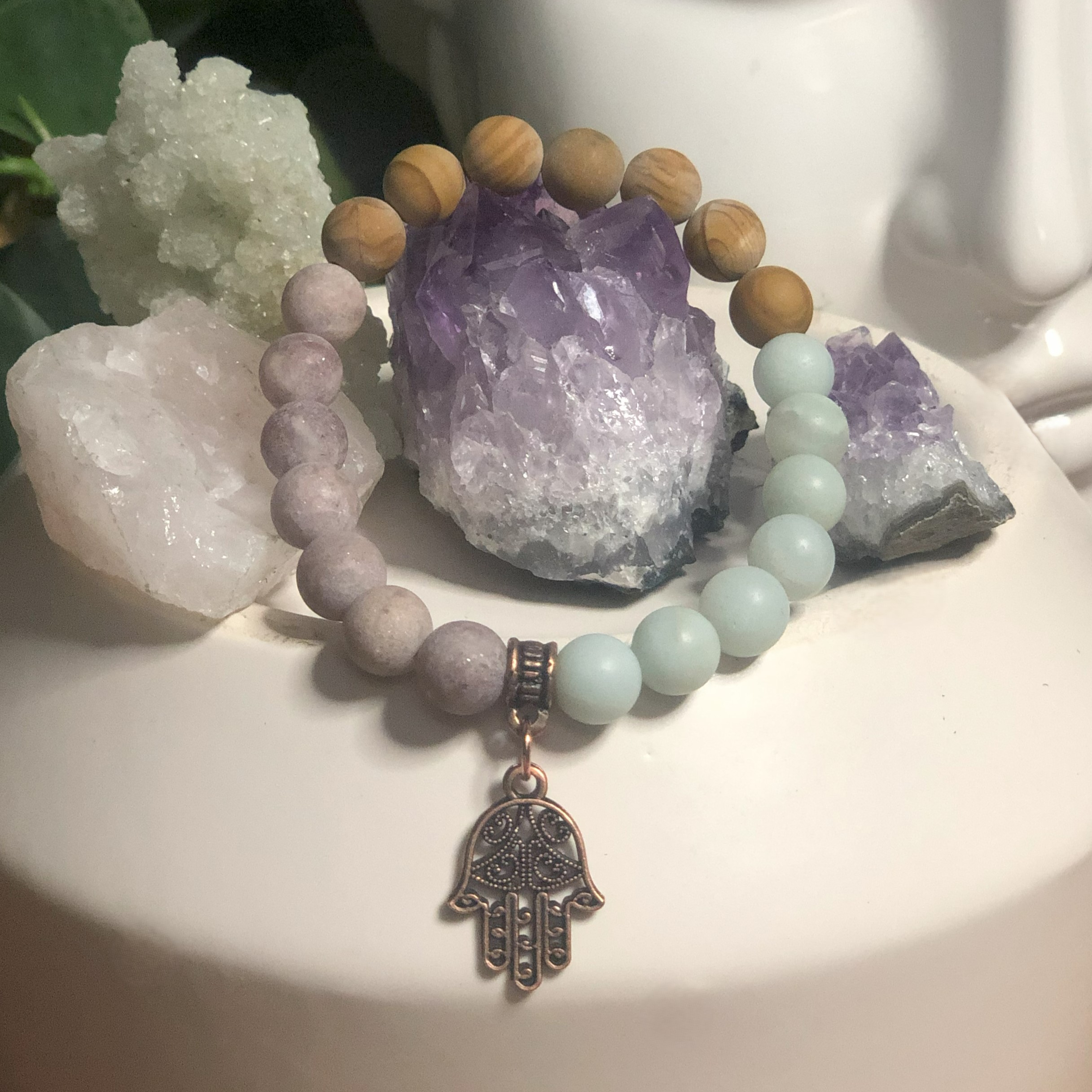 Amazonite, Lepidolite & Wood Jasper