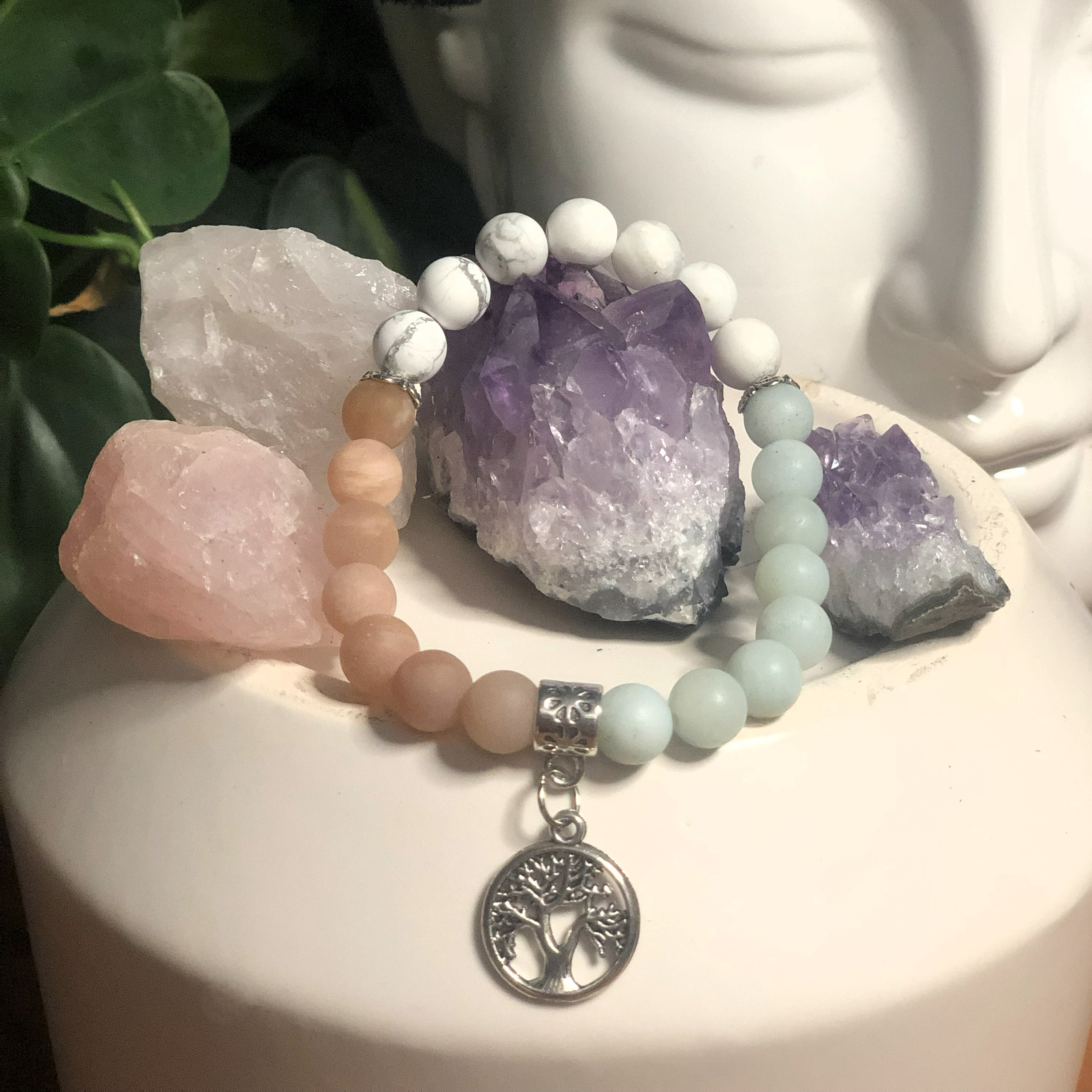 Amazonite, Peach Moonstone & Howlite
