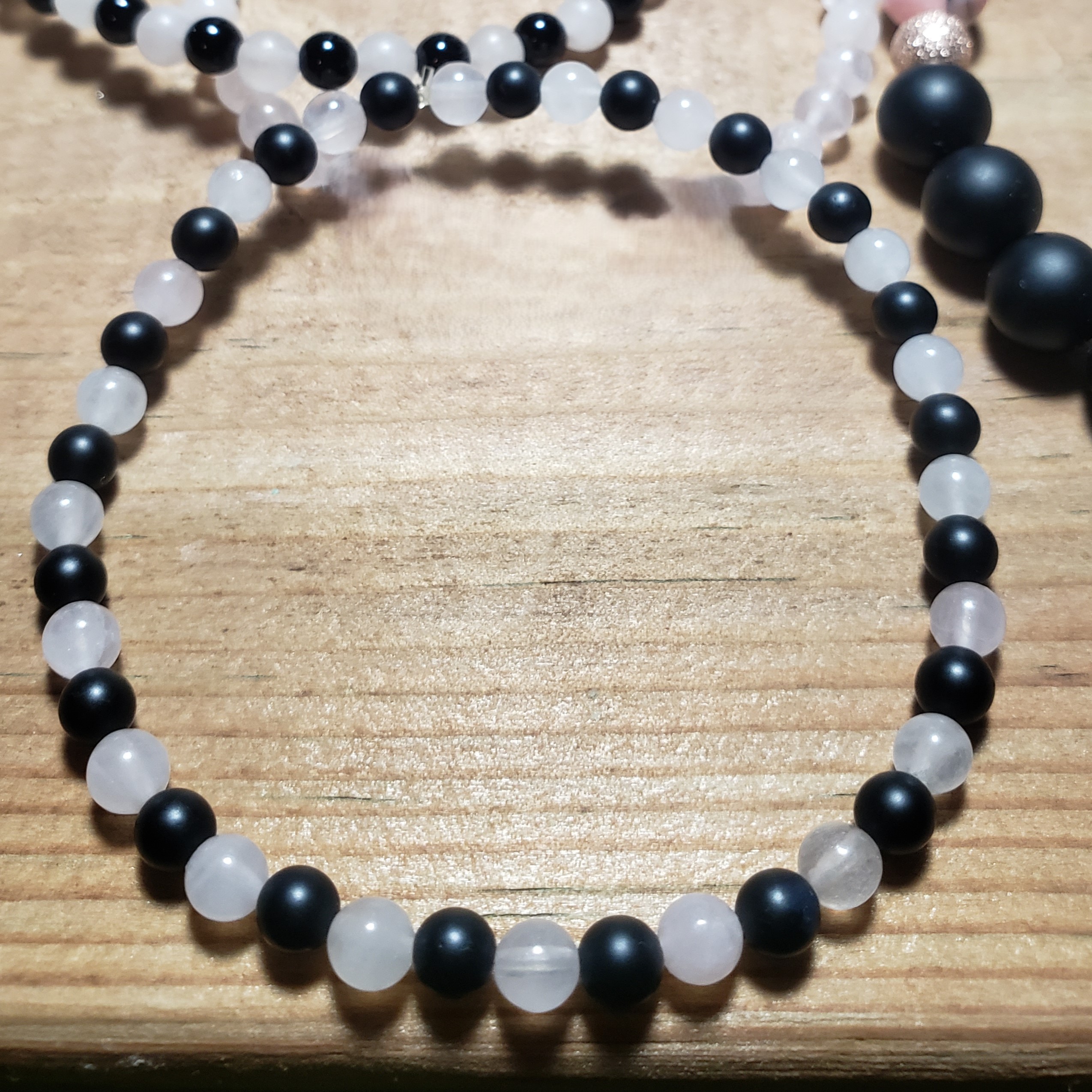 Black Onyx & Rose Quartz 4mm