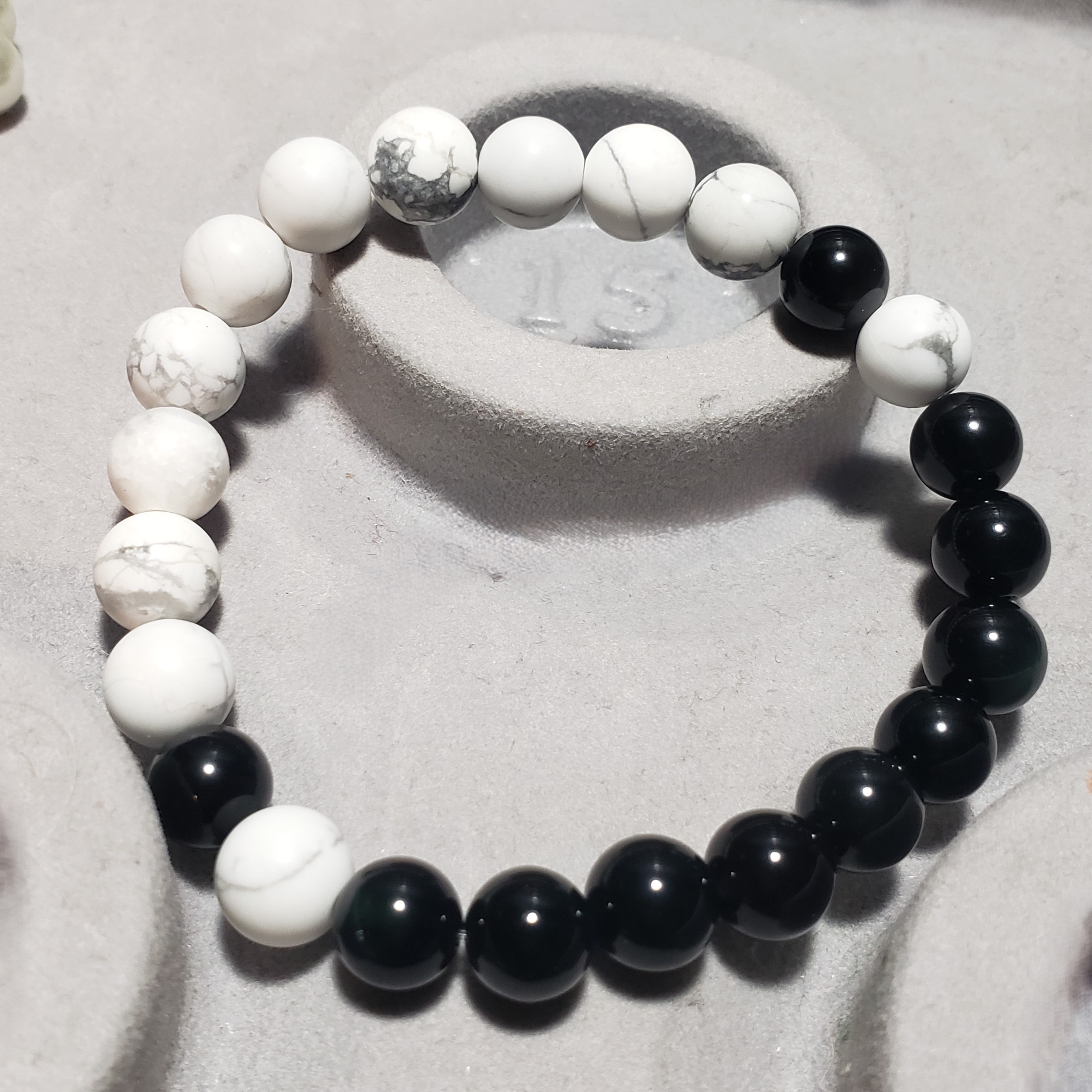 Black Onyx & Howlite Half & Half 8mm
