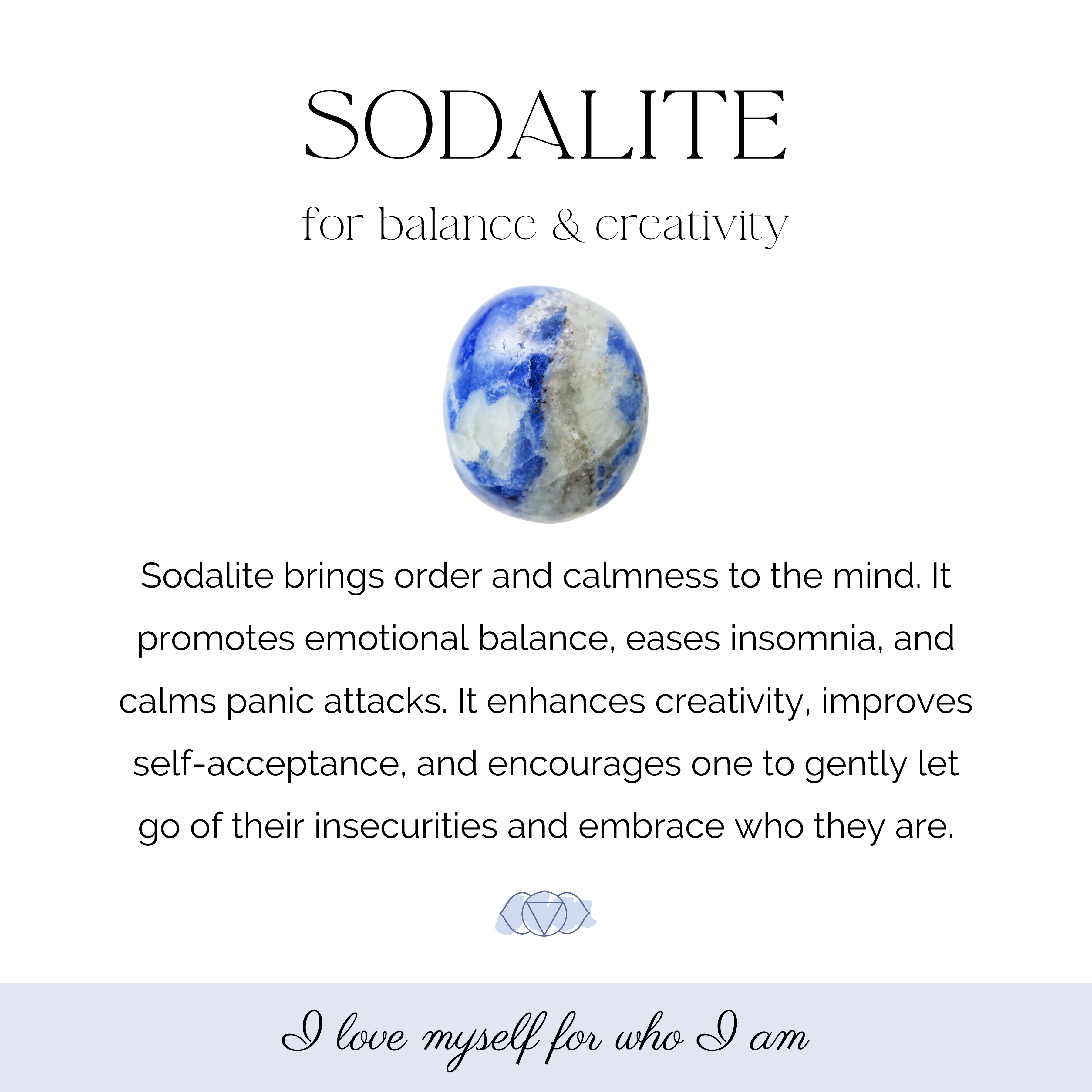 Sodalite & Meditation  Flat Charm