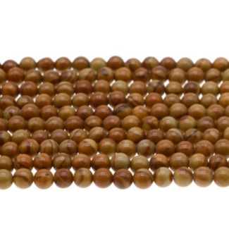 Green Line Quartz & Petrified Wood Jasper 4mm