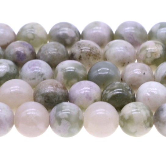 Angola Quartz & Peace Jasper Silver Volcanic Lava Stone 8mm