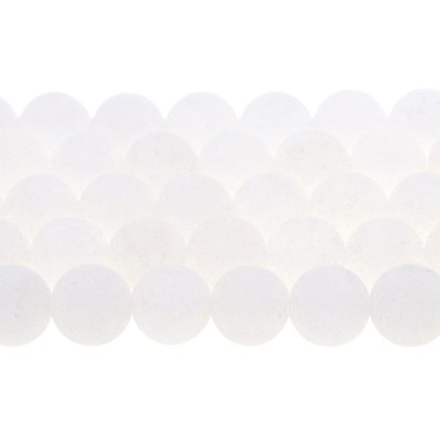 Arctic White Jade Solid 8mm Frosted