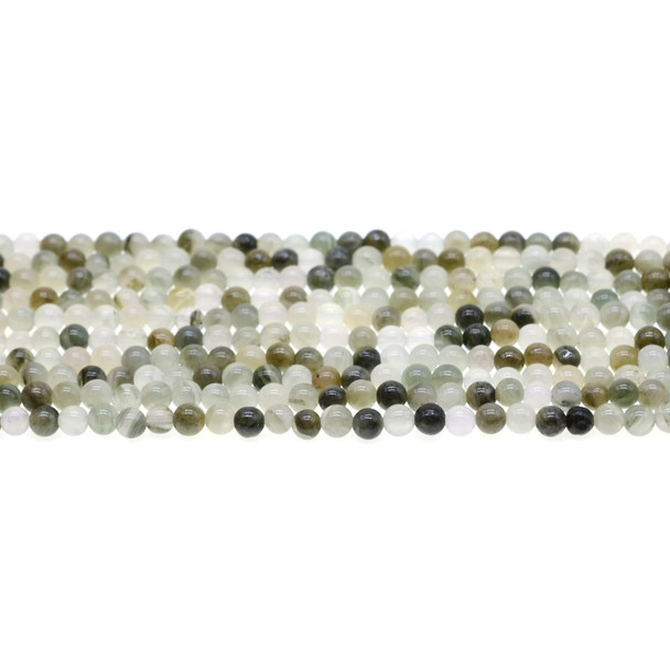 Green Line Quartz & Petrified Wood Jasper 4mm 