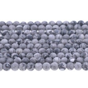 Grey Picture Jasper Solid 4mm Frosted