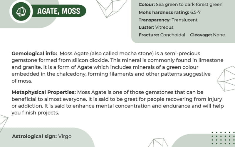 Moss Agate Solid 10mm Polished