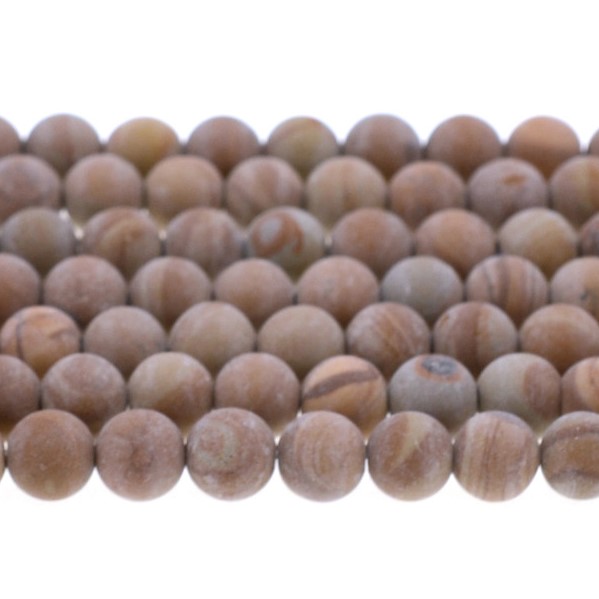 Petrified Wood Jasper Frosted 6mm & Chips