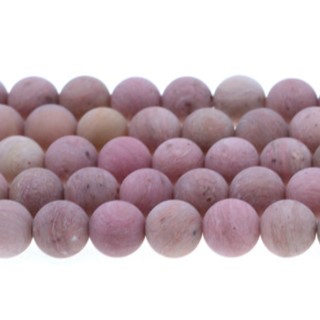 Pink Rhodonite Solid 8mm Frosted