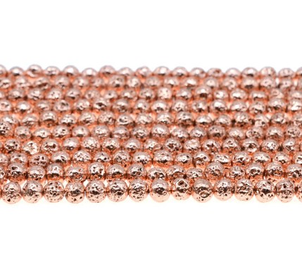 Rose Gold Lava 3 Bead Howlite 4mm Frosted