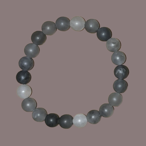 Grey Cloudy Quartz Solid 8mm Frosted