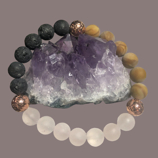 Rose Quartz, Wood Jasper & Volcanic Lava