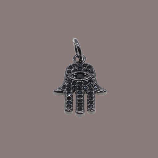 Hamsa Hand with Eye Black Microset