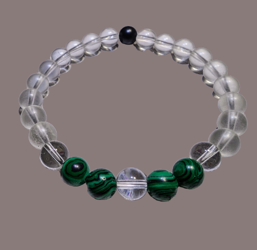 Malachite & Clear Quartz 8mm