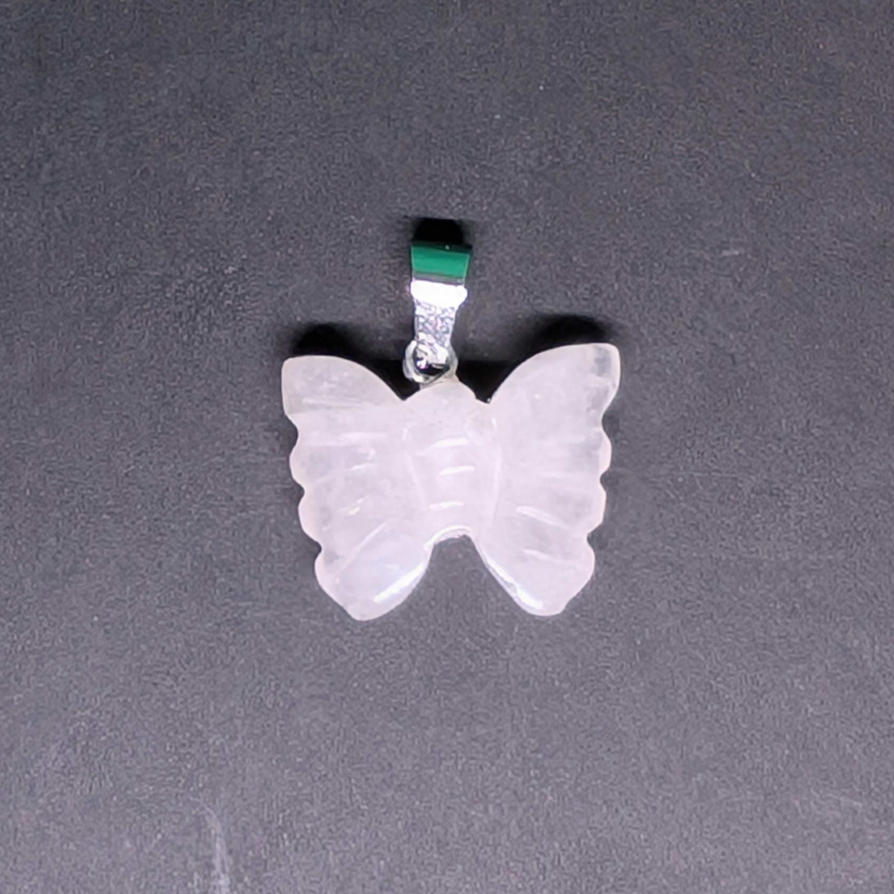Hand-Carved Butterfly Pendant Rose Quartz