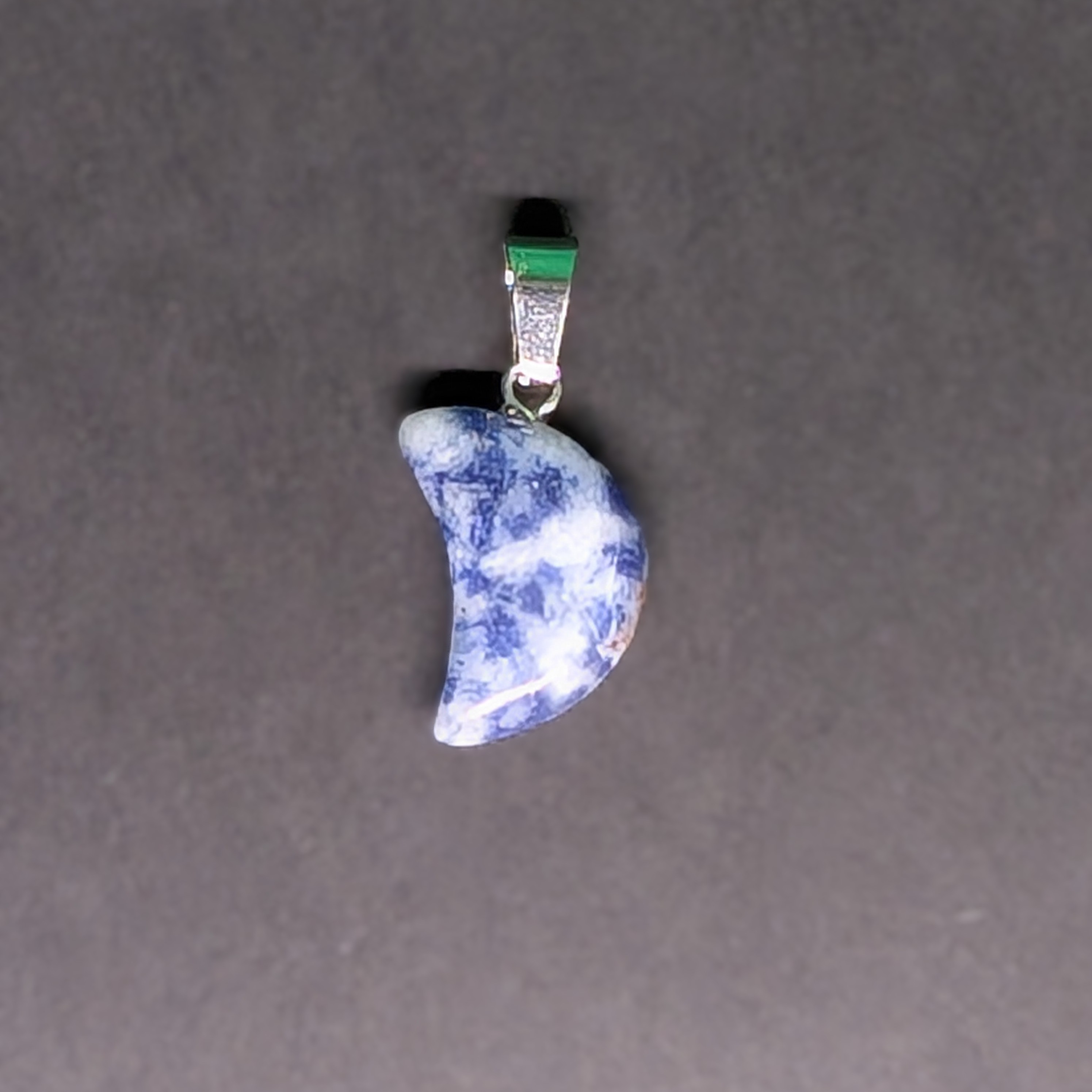Hand-Carved Crescent Pendant Sodalite