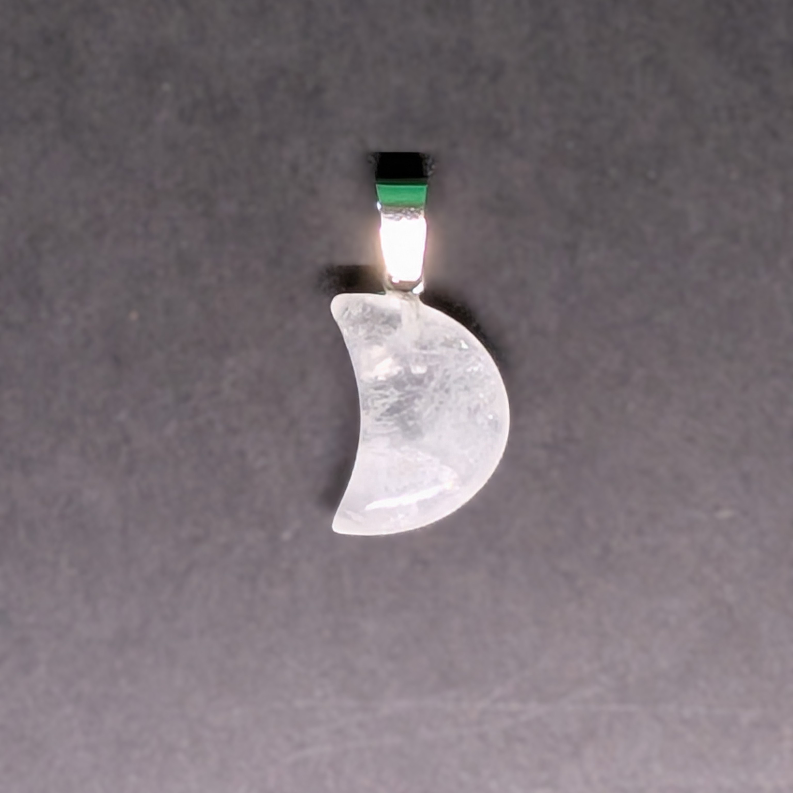 Hand-Carved Crescent Pendent Moonstone