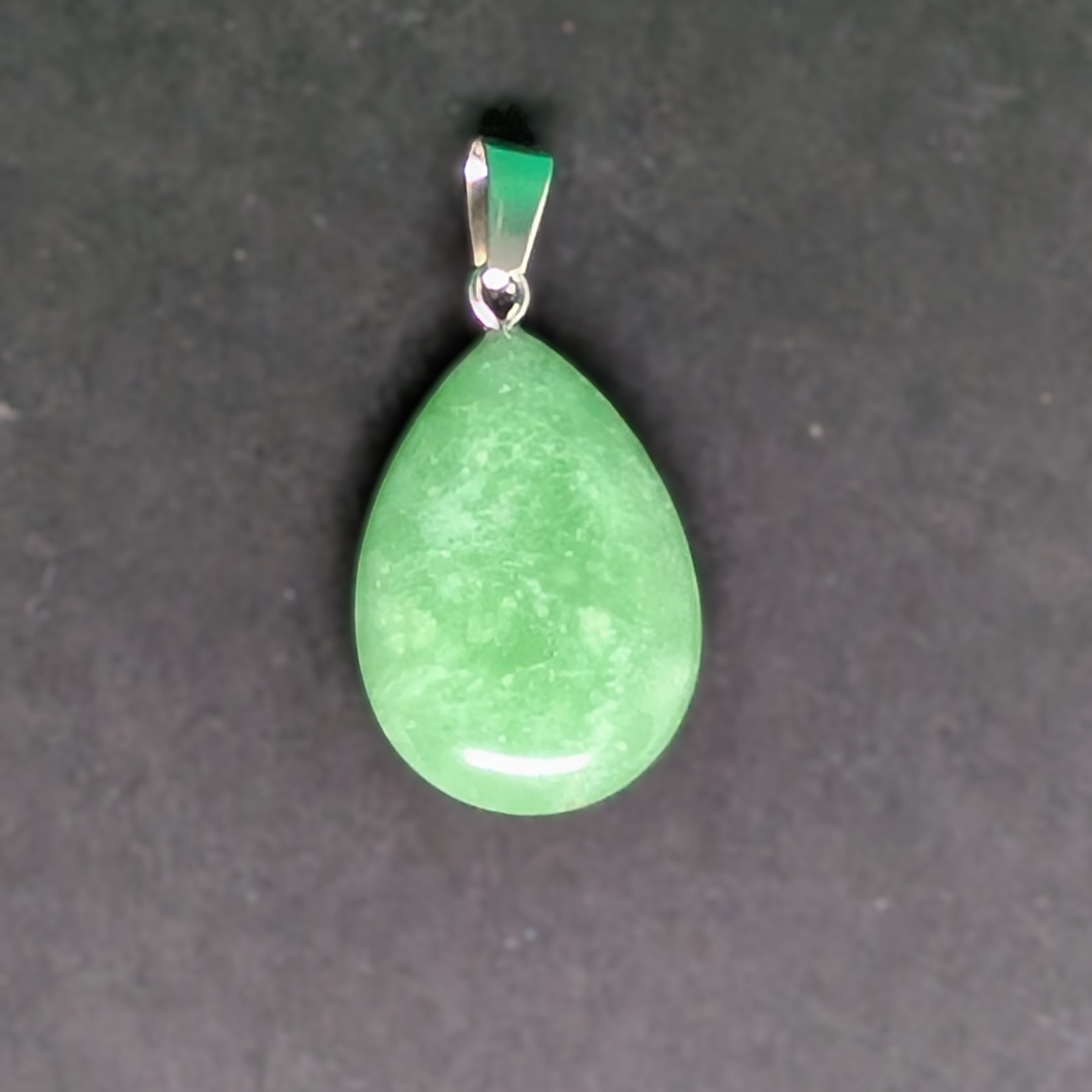 Hand-Carved Drop Pendant Green Aventurine