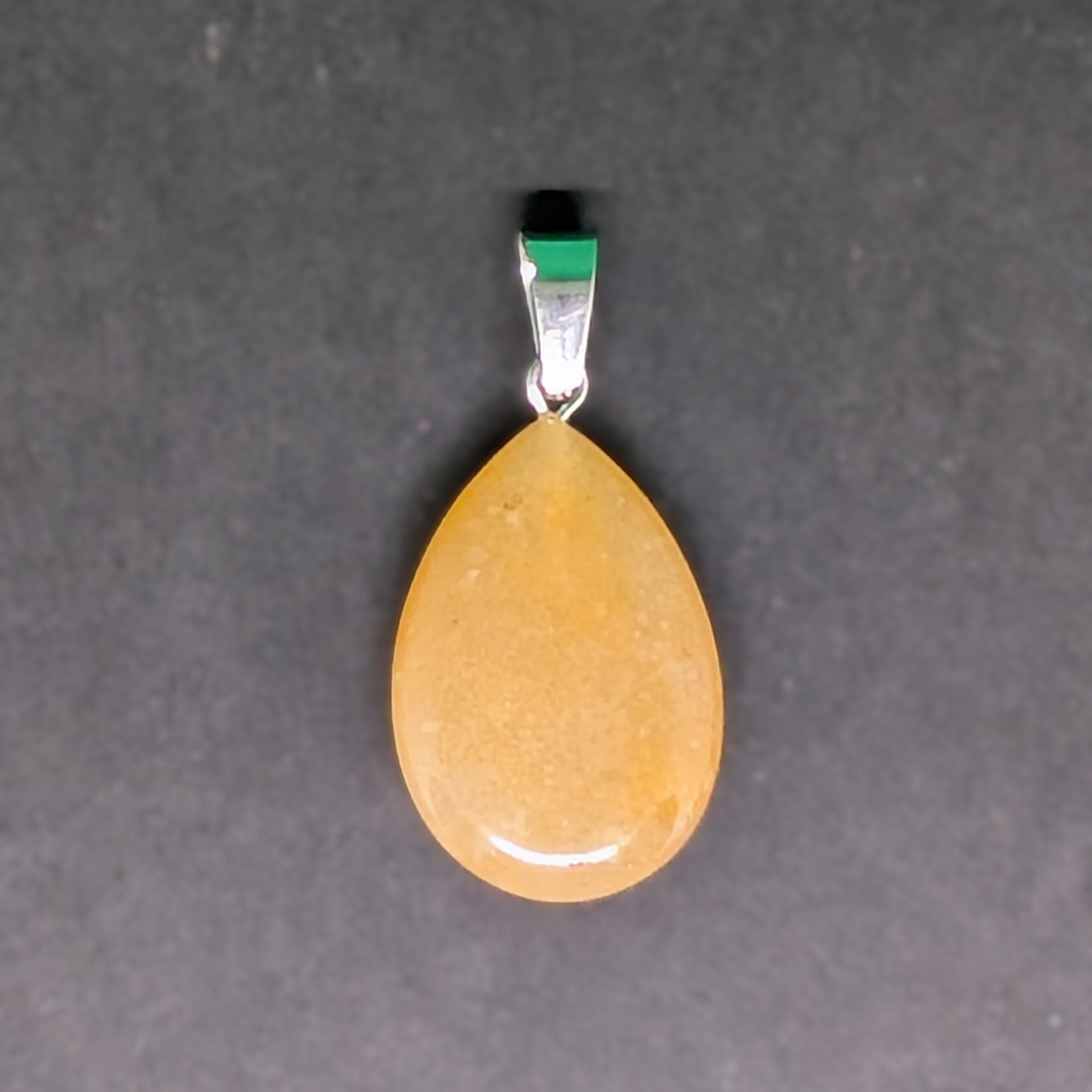Hand-Carved Drop Pendant Yellow Aventurine