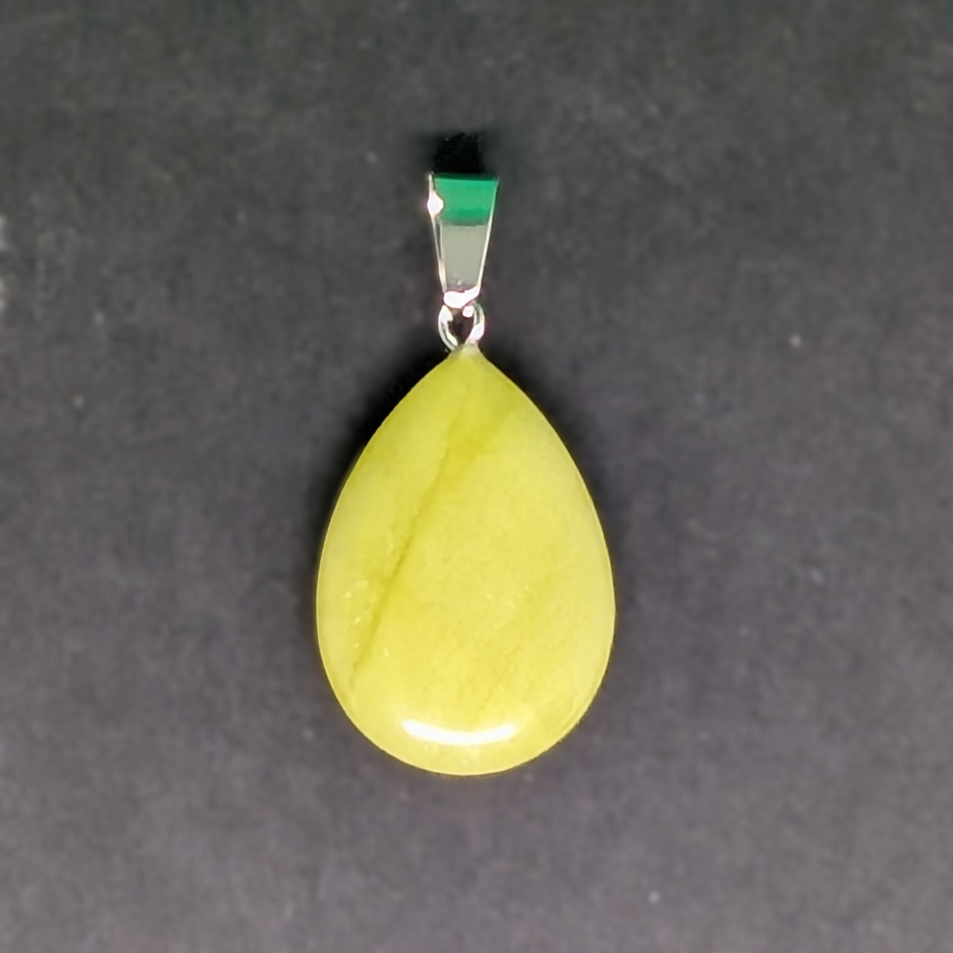 Hand-Carved Drop Pendant Yellow Jade