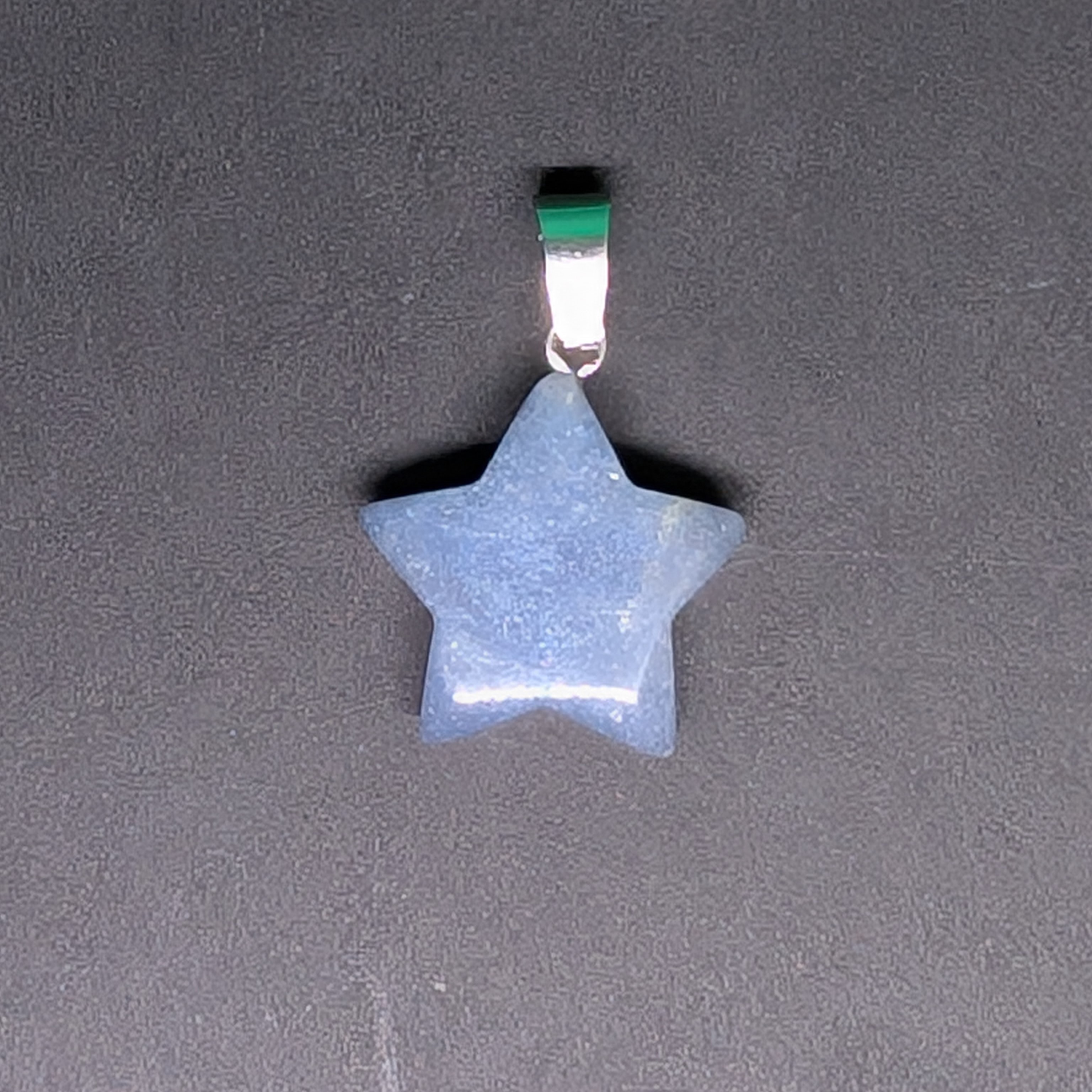 Hand-Carved Star Pendant Blue Aventurine