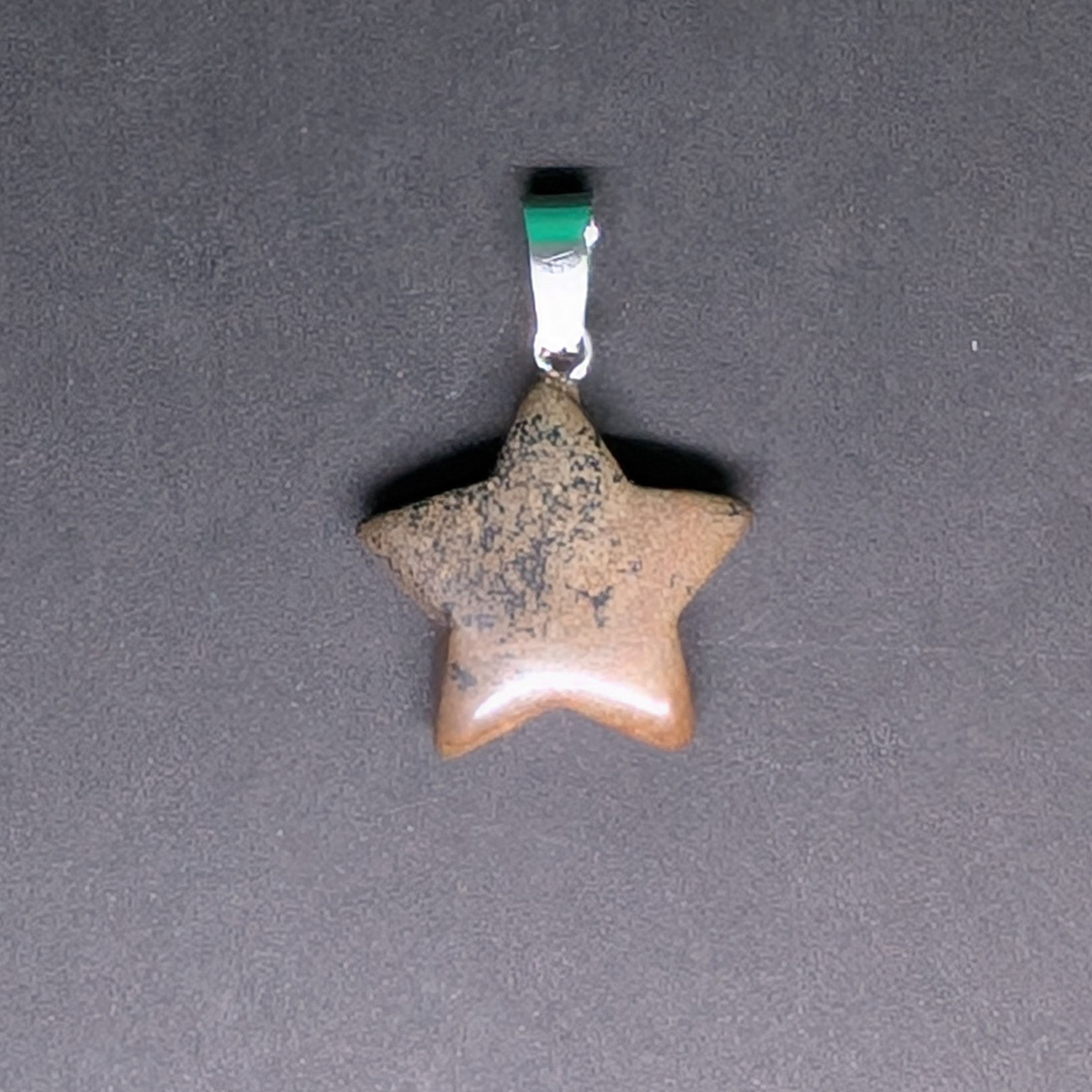 Hand-Carved Star Pendant Dendritic Jasper