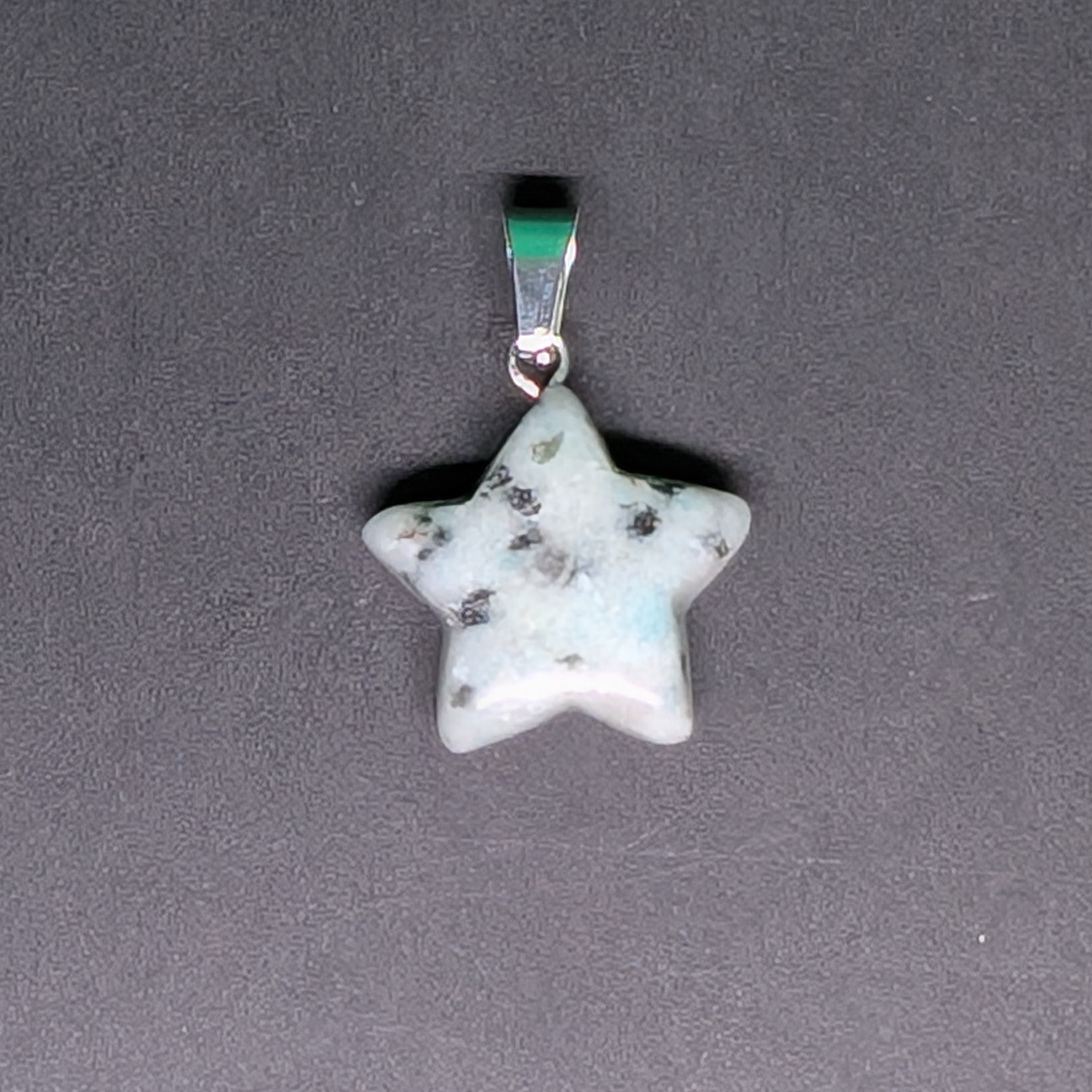 Hand-Carved Star Pendant Lotus Jasper