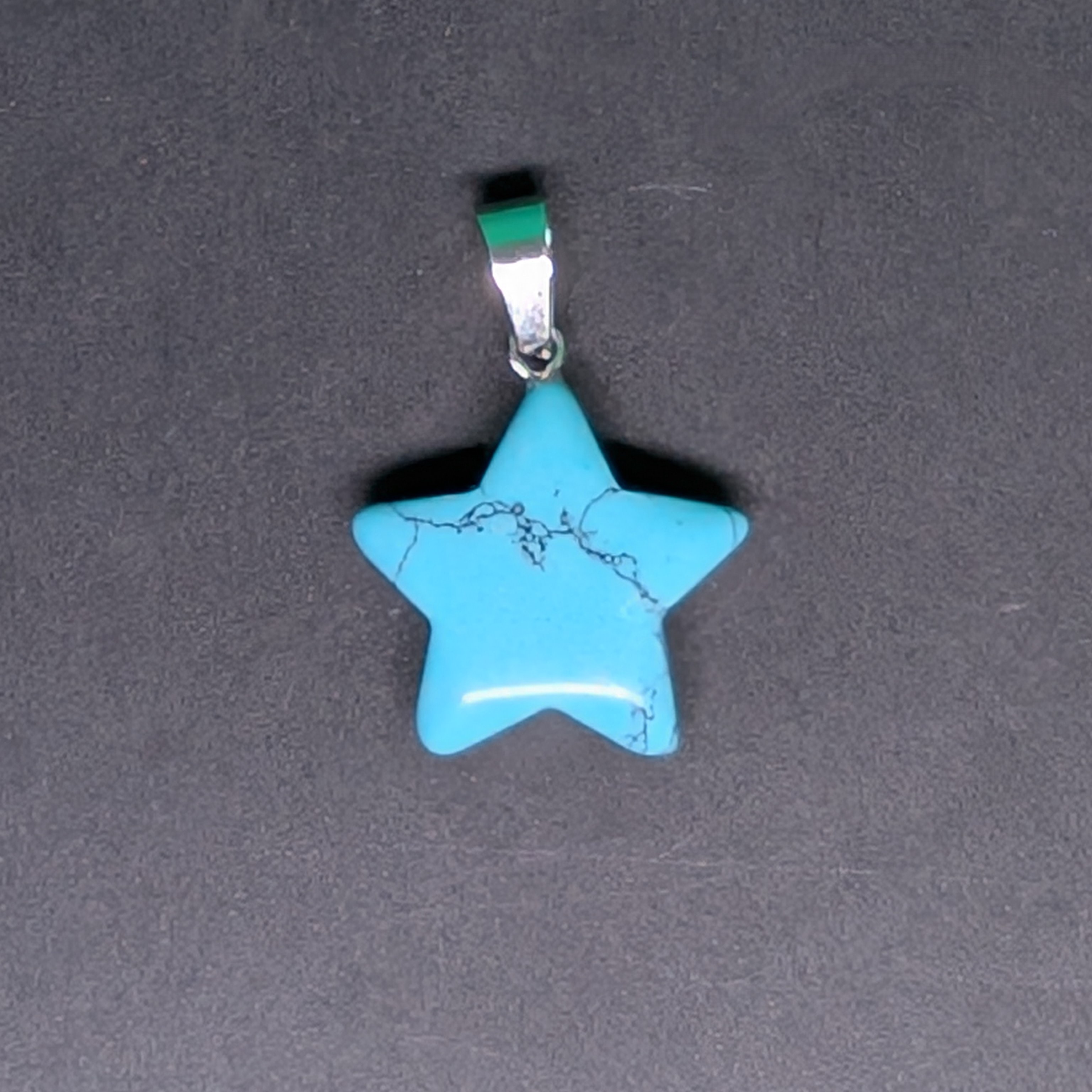 Hand-Carved Star Pendant Stabilized Turquoise