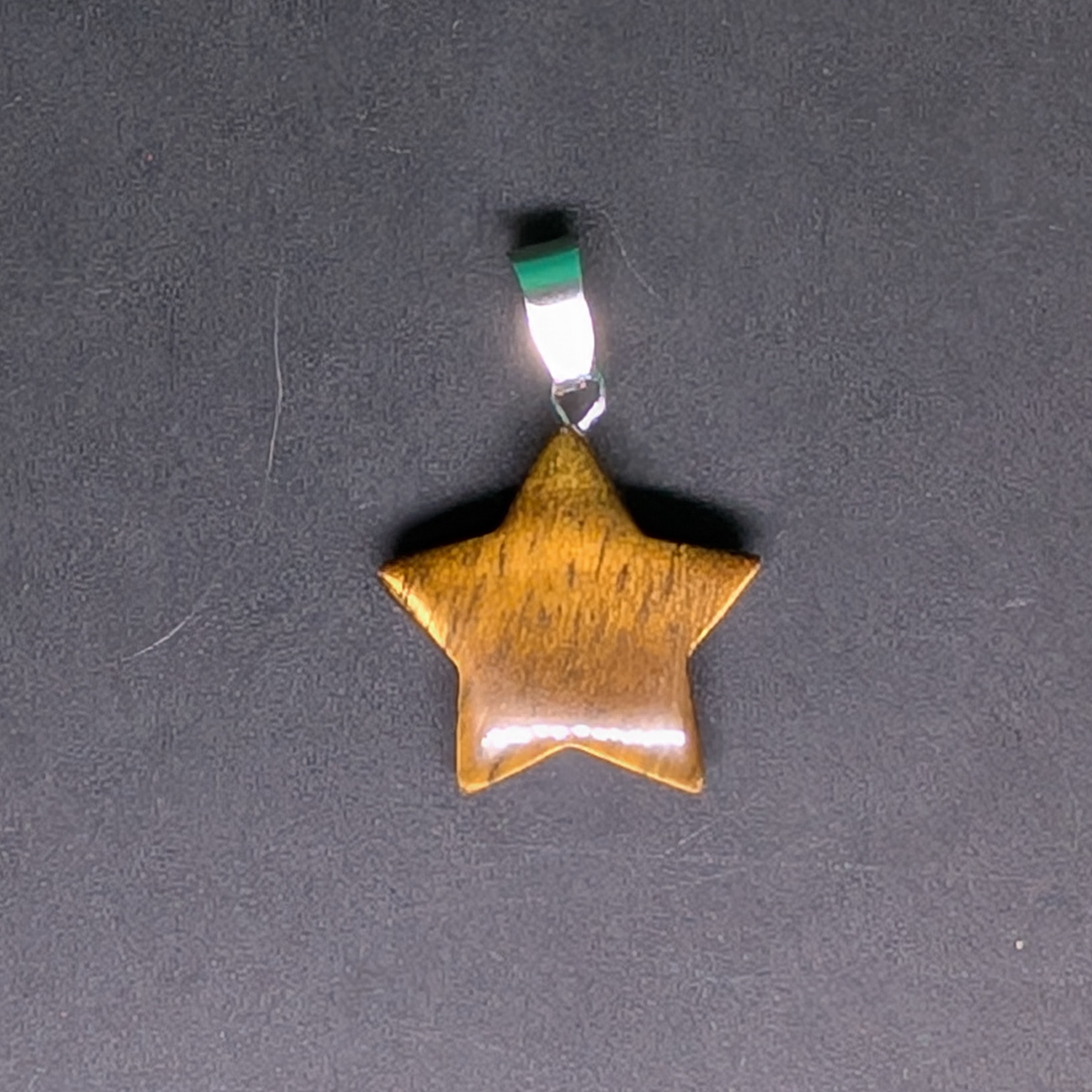 Hand-Carved Star Pendant Tiger's Eye