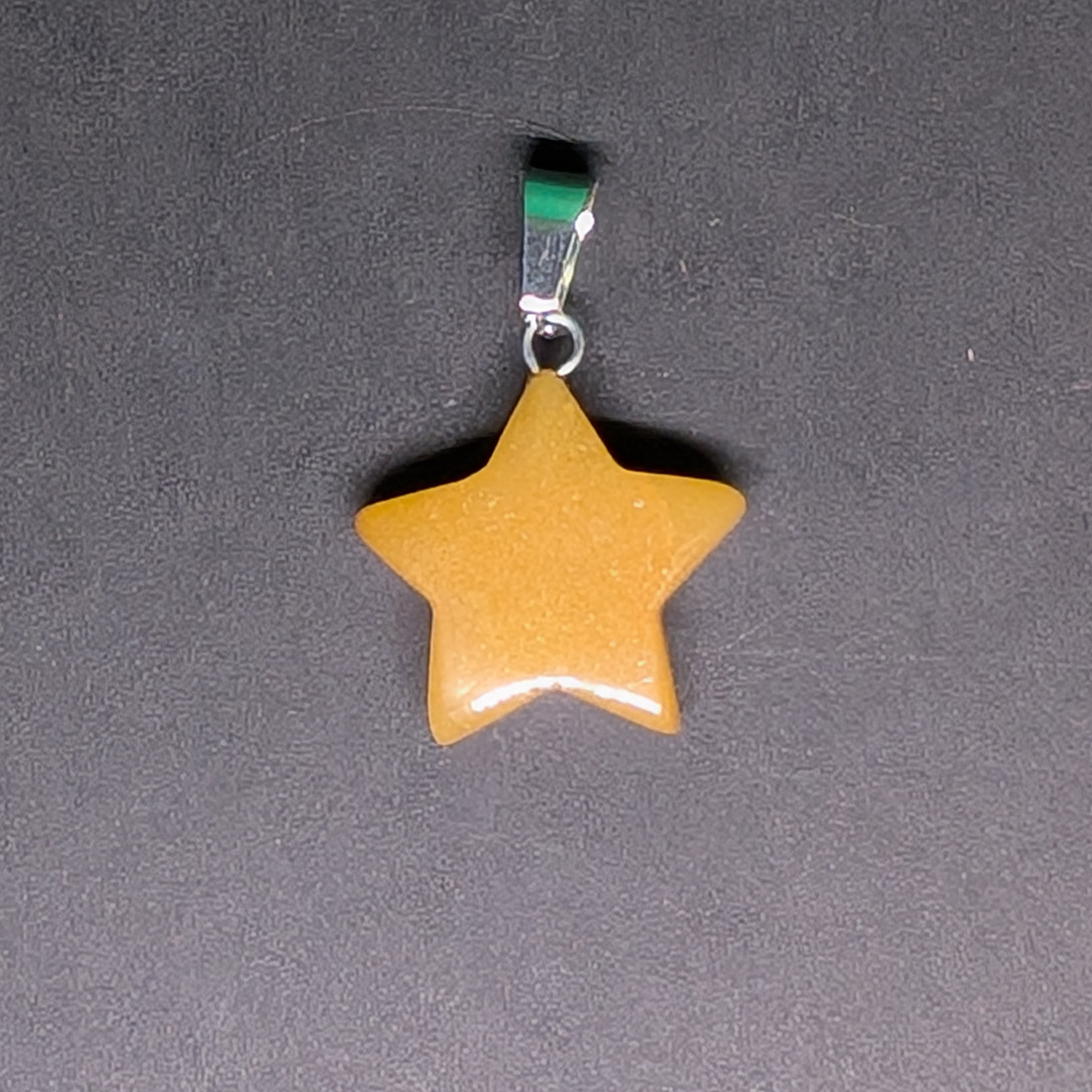 Hand-Carved Star Pendant Yellow Aventurine