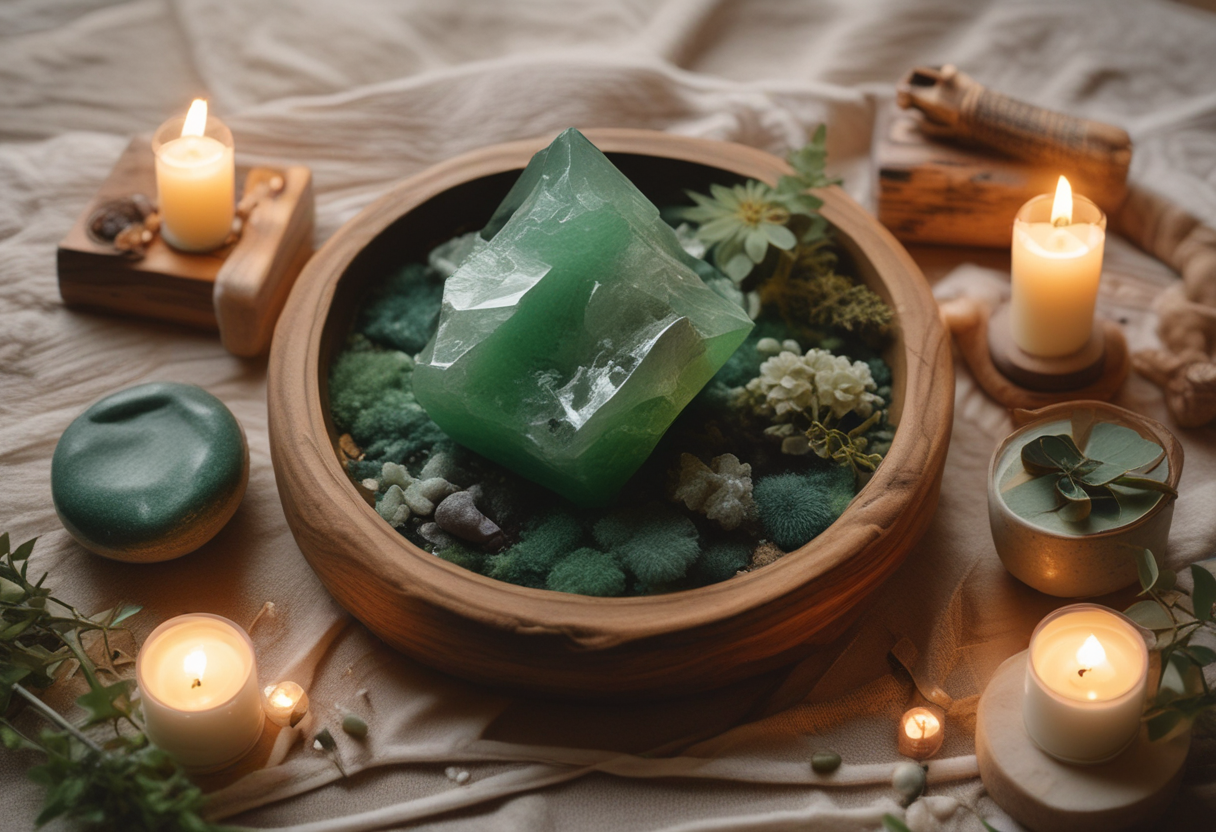 Bohemian Dangle 5 Chain Earrings Green Phantom Quartz Polished