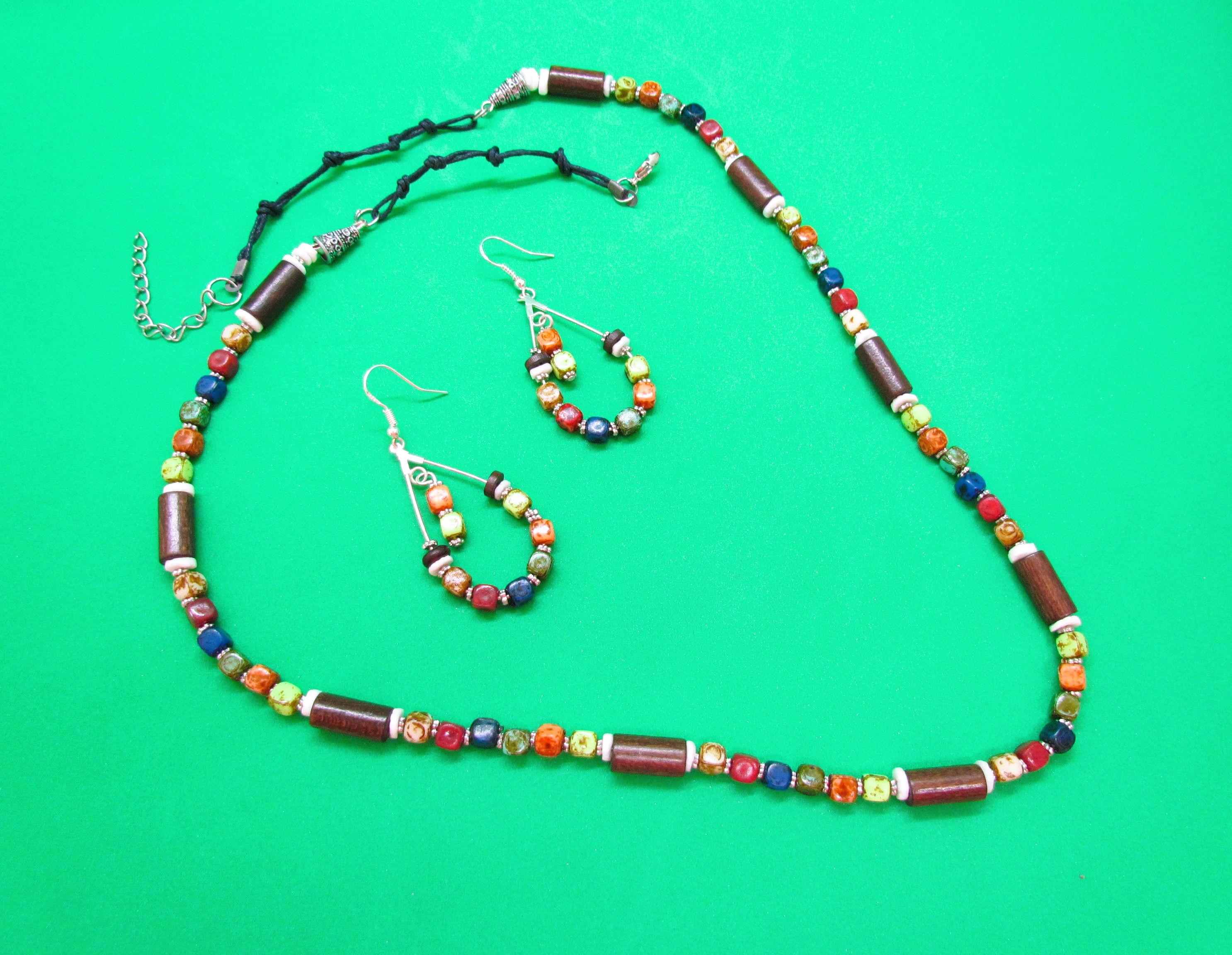Multi coloured cubed gemstone set.