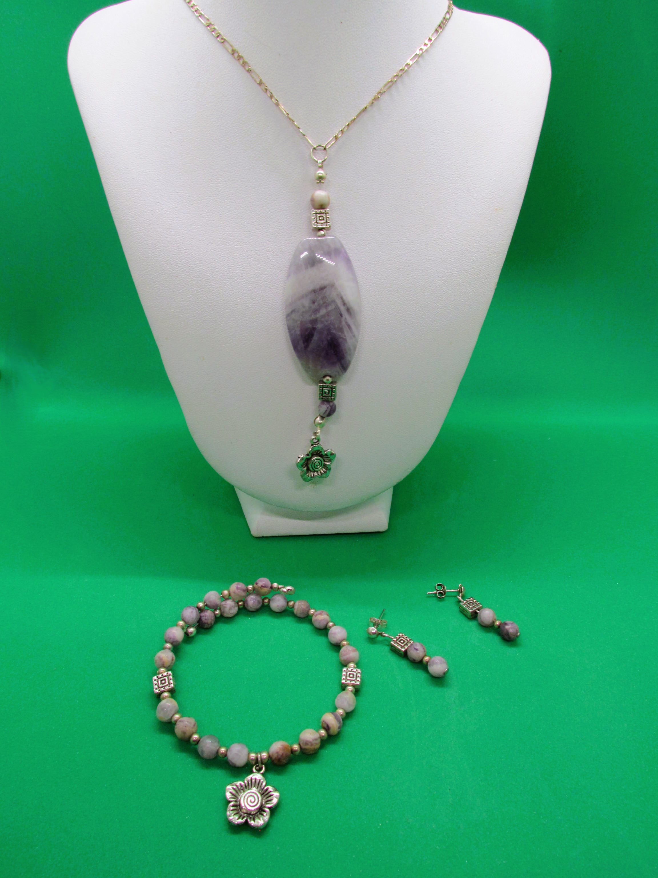 Complete Amethyst Set in Sterling Silver.